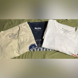 Men’s Lucky Brand Set of 3 Corona, Modelo & Guiness Graphic Tees Size XXL